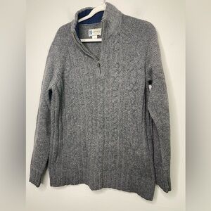 Vintage Fossil Mens Chunky Cable Knit Wool Quarter zipper Sweater Size XL